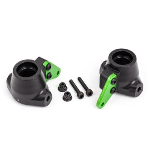 Traxxas 9637G Steering blocks left & right/ Green steering block arms TRA9637G - PowerHobby