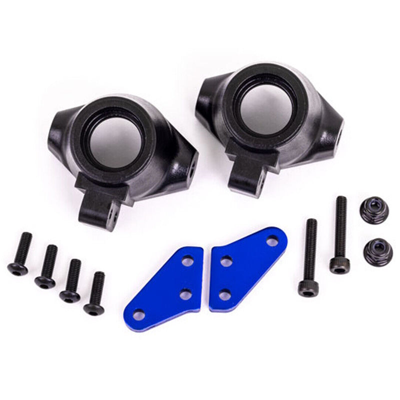 Traxxas 9637X Aluminum Left & Right Steering Blocks Arms Blue : Sledge - PowerHobby