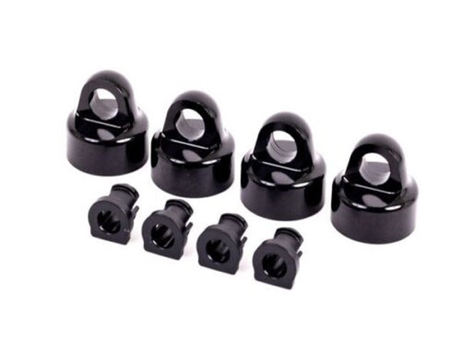 Traxxas 9664A GT Maxx Aluminum Shock Caps, Black - PowerHobby