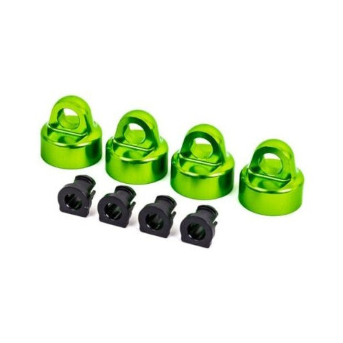 Traxxas 9664G Green Aluminum Shock Caps GTX shocks (4)/spacers (4) Sledge - PowerHobby