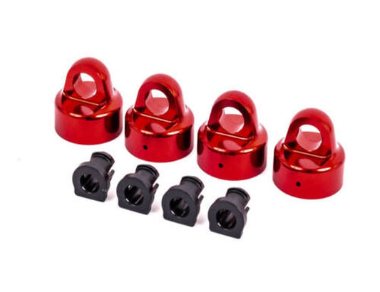 Traxxas 9664R Sledge Red Aluminum Shock Caps - PowerHobby