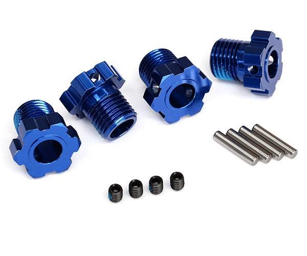 Traxxas 8654 Wheel hubs splined 17mm Blue (4) E-Revo VXL Brushless - PowerHobby