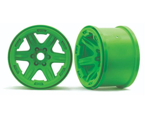 Traxxas 8671G Wheels 3.8' Green (2) 17mm E-Revo VXL Brushless - PowerHobby