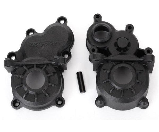 Traxxas 8691 Gearbox halves front & rear w/ idler gear shaft E-Revo VXL Brushless - PowerHobby