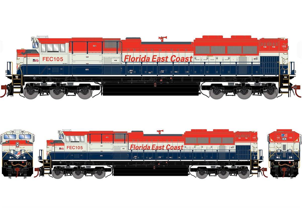 Athearn ATHG70576 HO G2 SD70M-2 FEC #106 Locomotive DCC READY - PowerHobby