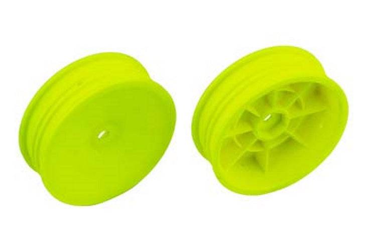 Associated 91758 2WD Slim Front Wheels 2.2 12mm Hex Yellow RC10B6 RC10B6D - PowerHobby