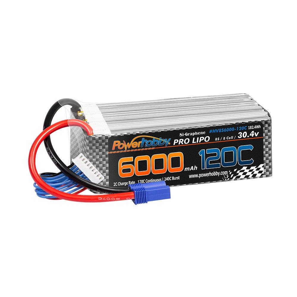 POWERHOBBY 8S 30.4V 6000MAH 120C GRAPHENE + HV LIPO BATTERY W EC5 PLUG - PowerHobby