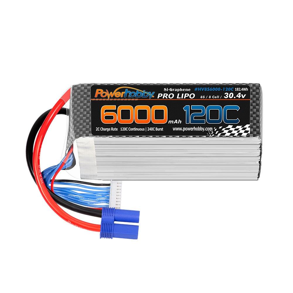 POWERHOBBY 8S 30.4V 6000MAH 120C GRAPHENE + HV LIPO BATTERY W EC5 PLUG - PowerHobby