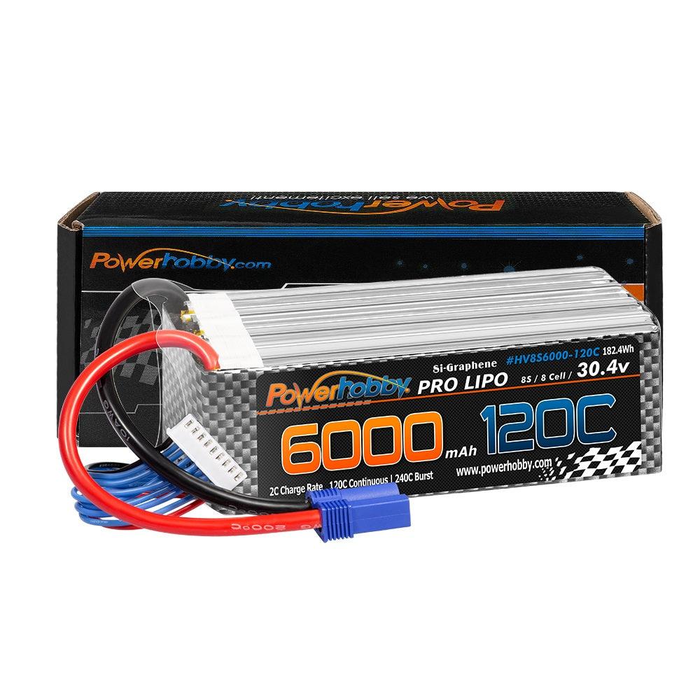 POWERHOBBY 8S 30.4V 6000MAH 120C GRAPHENE + HV LIPO BATTERY W EC5 PLUG - PowerHobby