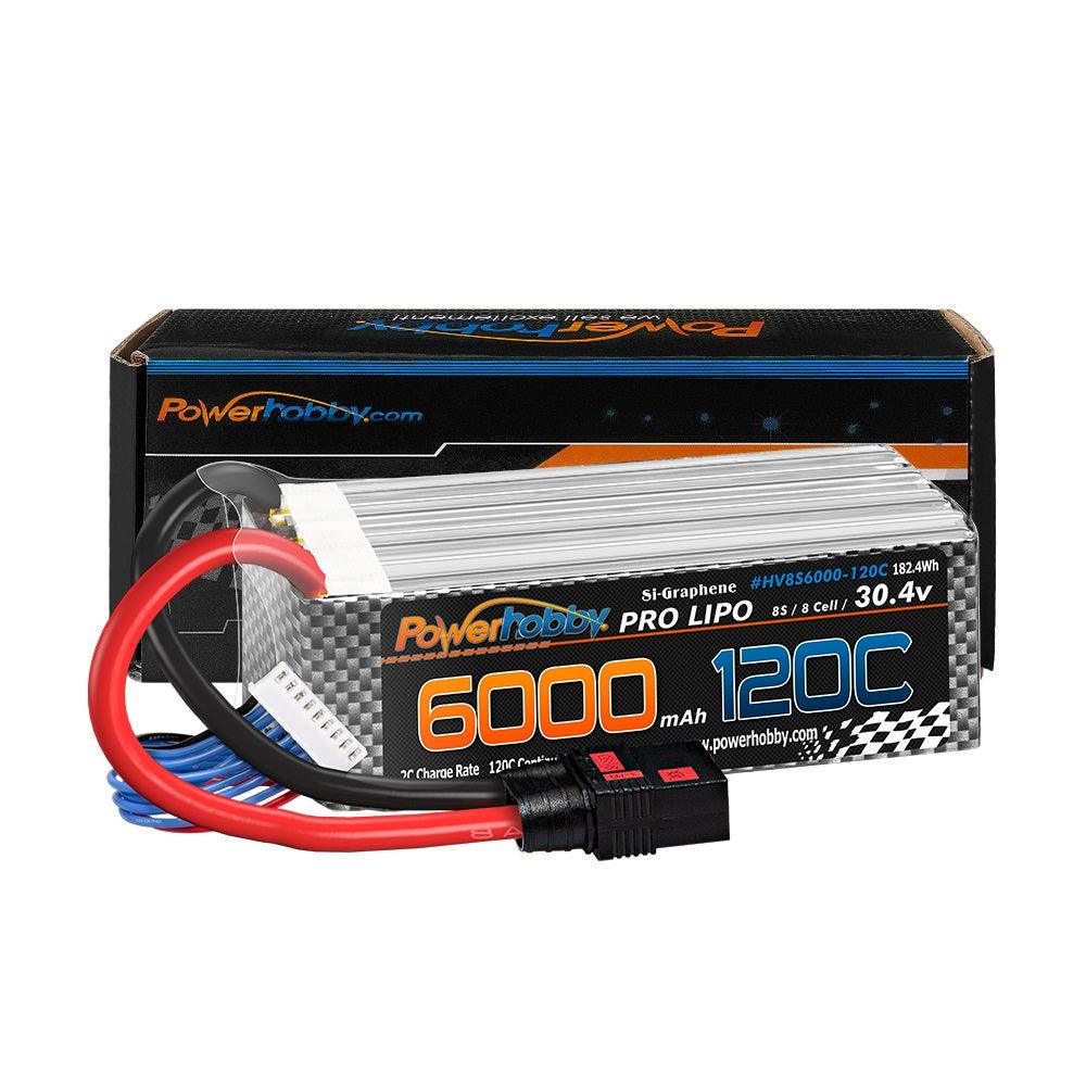 POWERHOBBY 8S 30.4V 6000MAH 120C GRAPHENE + HV LIPO BATTERY W QS8 PLUG 8 AWG - PowerHobby