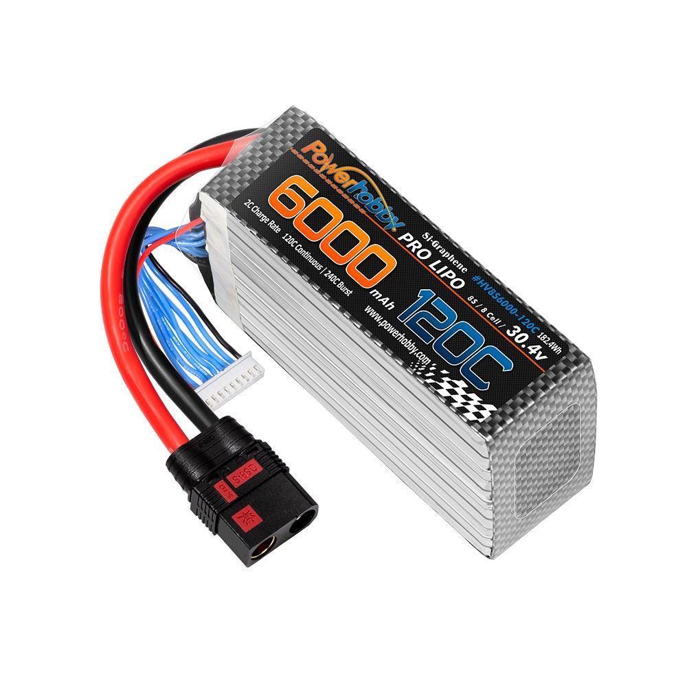 POWERHOBBY 8S 30.4V 6000MAH 120C GRAPHENE + HV LIPO BATTERY W QS8 PLUG 8 AWG - PowerHobby