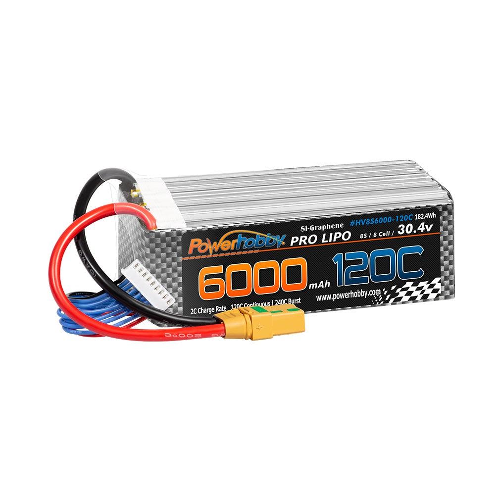 POWERHOBBY 8S 30.4V 6000MAH 120C GRAPHENE + HV LIPO BATTERY W XT90 PLUG - PowerHobby