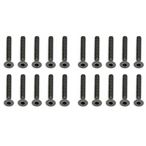 Associated 25204 Flat Head Hex Screw M3x16mm (20) RC8.2 ProLite Rival RC10B5 SC8 - PowerHobby