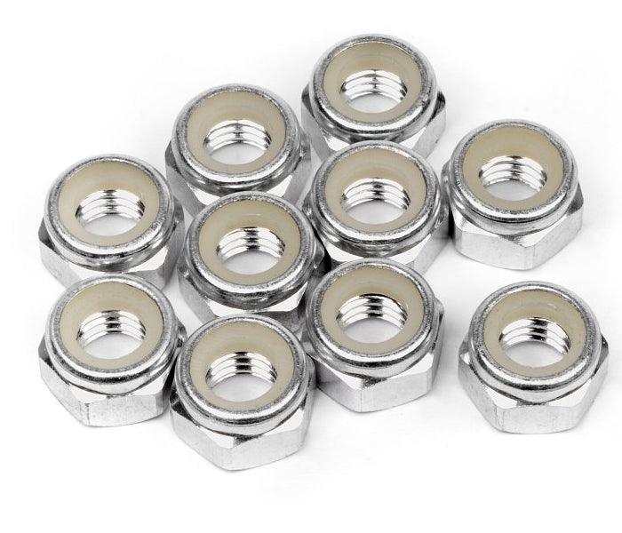 HPI Racing 95862 Aluminum 5mm Locknut M5 Silver (10pcs) Baja 5B / SS / 5T / 5SC - PowerHobby