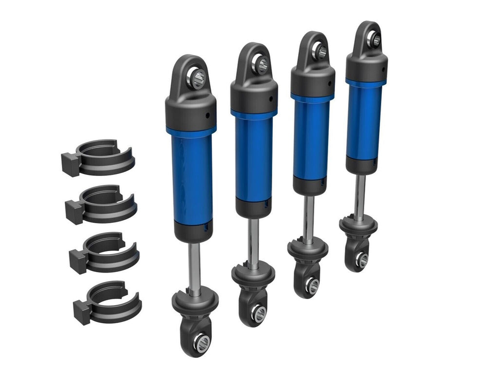 Traxxas 9764-BLUE TRX-4M Aluminum GTM Shocks (4) BLUE (without Springs) - PowerHobby