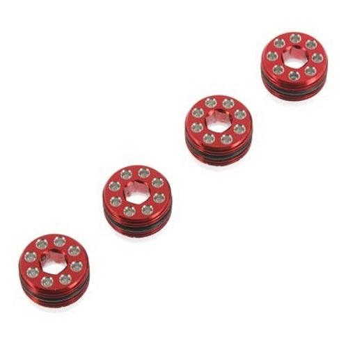 Hot Racing AON21N02 Aluminum Delrin Cap Hub Nut Red Arrma Kraton Outcast Senton - PowerHobby