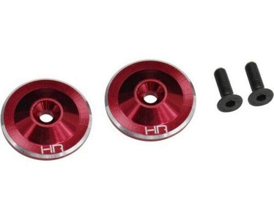 Hot Racing aon40u02 Red Large Wing Buttons Aluminum (2) - PowerHobby