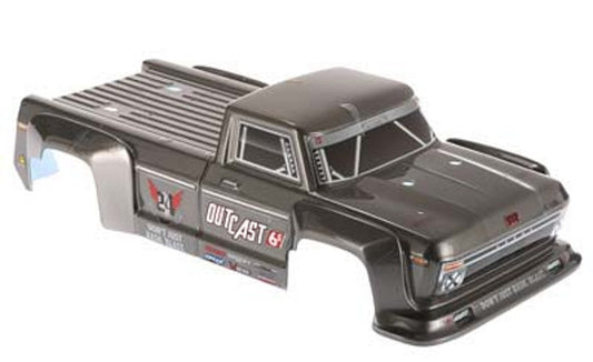 Arrma AR406097 Painted Decal Trimmed Body Dark Silver Outcast 6S - PowerHobby