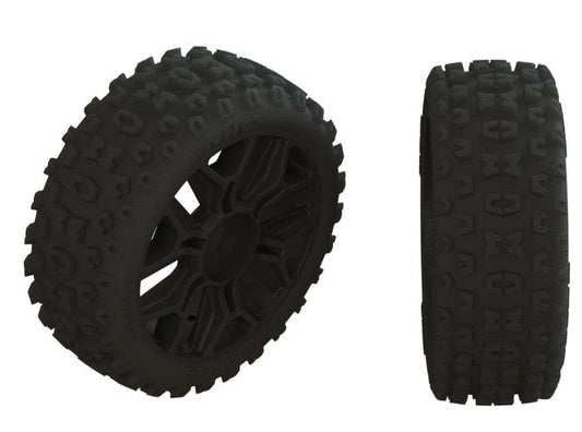 Arrma AR550057 Dboots '2HO' Tire Set Glued (Black) (2) Typhon - PowerHobby