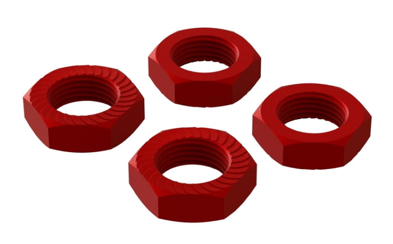 Arrma ARA310906 Aluminum Wheel Nut 17mm Red (4Pieces) Typhon - PowerHobby