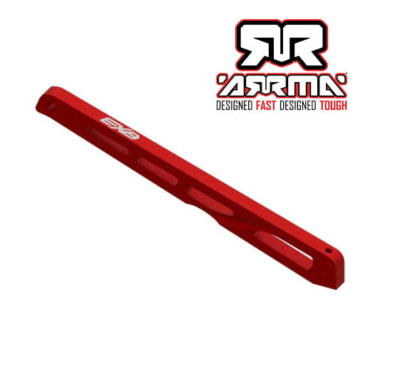 Arrma ARA320567 Rear Center Aluminum Chassis Brace 140mm Red Kraton EXB - PowerHobby