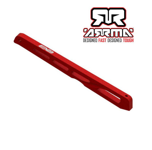 Arrma ARA320567 Rear Center Aluminum Chassis Brace 140mm Red Kraton EXB - PowerHobby