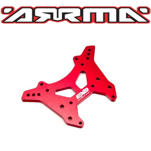 Arrma ARA320577 Kraton EXB Front Aluminum Shock Tower CNC 7075 T6 L Red - PowerHobby