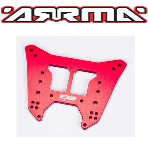 Arrma ARA320580 Rear Aluminum Shock Tower CNC 7075 T6 ML Red EXB - PowerHobby