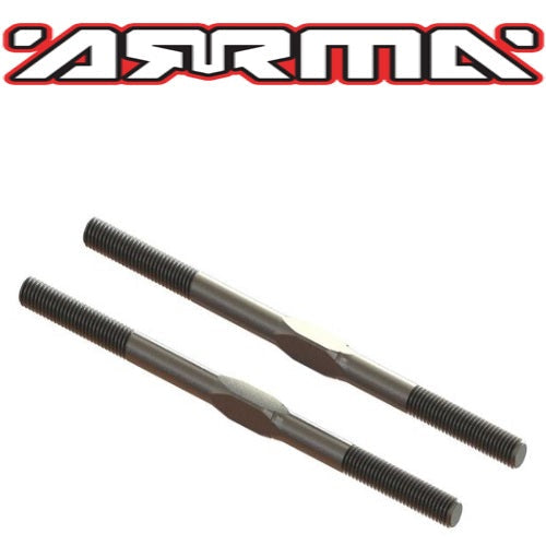 Arrma ARA330662 Kraton EXB Steel Turnbuckle M5x89mm Silver (2) - PowerHobby