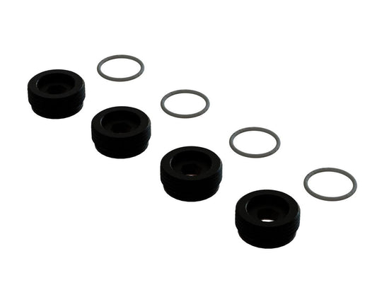 Arrma ARA330775 Front Hub Nut Includes O-Rings Aluminum Black (4) - PowerHobby