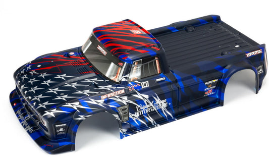 Arrma ARA410005 Infraction 6S BLX Painted Decaled Trimmed Body (Blue/Red) - PowerHobby