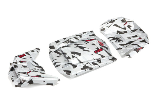 Arrma ARA411022 Exterior Body Panels Painted White Camo FIRETEAM - PowerHobby