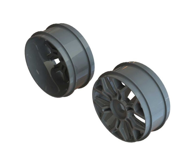 Arrma ARA510127 1/8 Buggy Wheel 17mm Hex Gun Metal (2) - PowerHobby