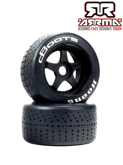 Arrma ARA550073 1/7 dBoots Hoons Rear 107 White Mounted Belted Tires 17mm Hex (2) - PowerHobby