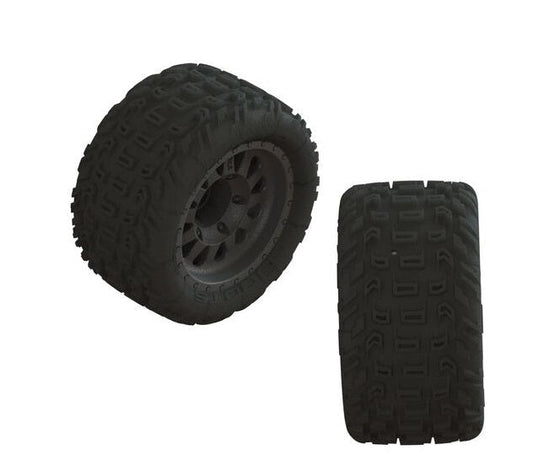 Arrma ARA550091 VORTEKS 4X4 1/10 dBoots Katar MT Pre-Mounted Tire 14mm Hex (2) - PowerHobby