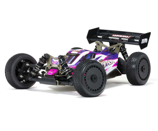 Arrma ARA8306 1/8 TLR Tuned TYPHON 4WD Roller Buggy Pink/Purple - PowerHobby