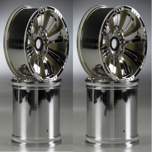 Axial AX8009 40 Series 8-Spoke Oversize Wheel Chrome 14mm (4) - PowerHobby