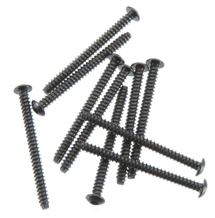 Axial AXA0442 EXO Hex Socket Self Tapping Button Head Screw M3x35mm Black (10) - PowerHobby