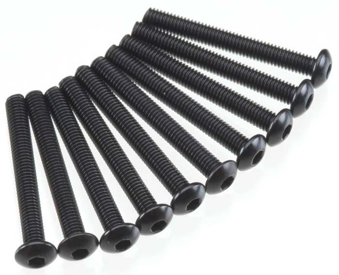 Axial AX120 SCX10 /II 3x25mm Button Head Screws (Black) (10) SCX10 III - PowerHobby