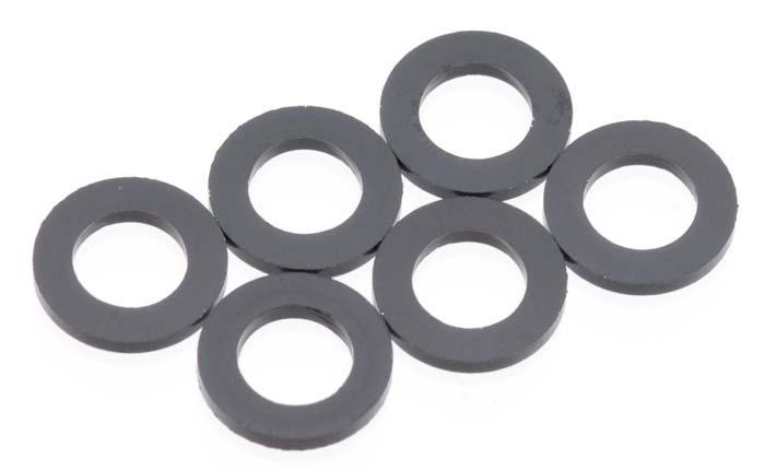 Axial AXA1323 Aluminum Washer 4.6x8x1mm Black (6) - PowerHobby