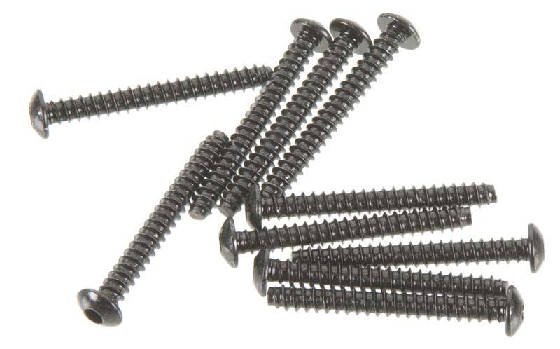 Axial AX440 SCX10 Wraith EXO Hex 3x25mm Self Tapping Button Head Screws Black (10) - PowerHobby