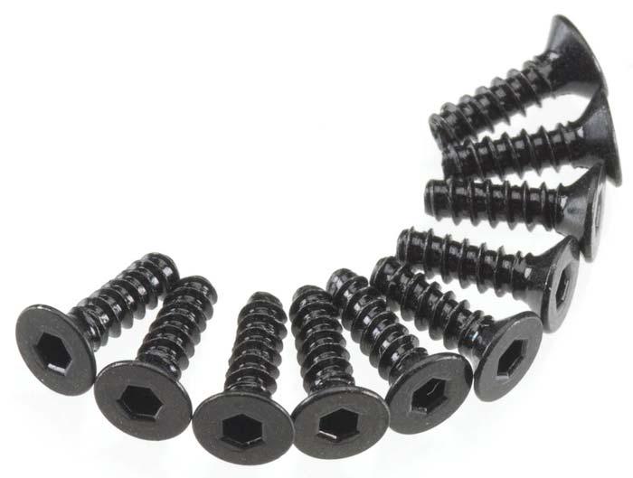 Axial AXA465 SCX10 Wraith Hex 3x10mm Self Tapping Flat Head Screws (10) MAX-D - PowerHobby