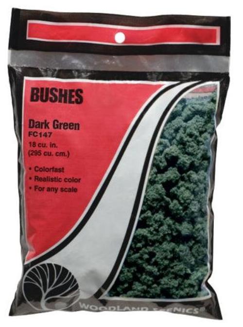 Woodland Scenics FC147 Bushes Clump Foliage Dark Green Bag Train Scenery - PowerHobby