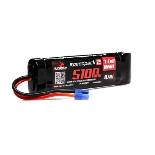 Dynamite DYNB2092EC 8.4V 5100mAh 7-Cell Speedpack2 Flat NiMH Battery: EC3 - PowerHobby