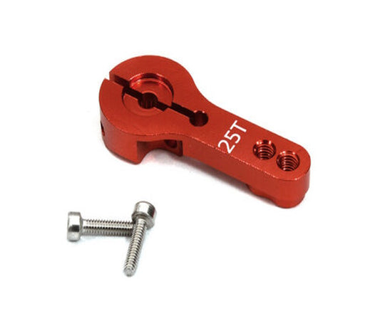 Integy C23744RED Billet Machined Alloy Servo Horn 25T for Futaba Servo r=20 24mm - PowerHobby