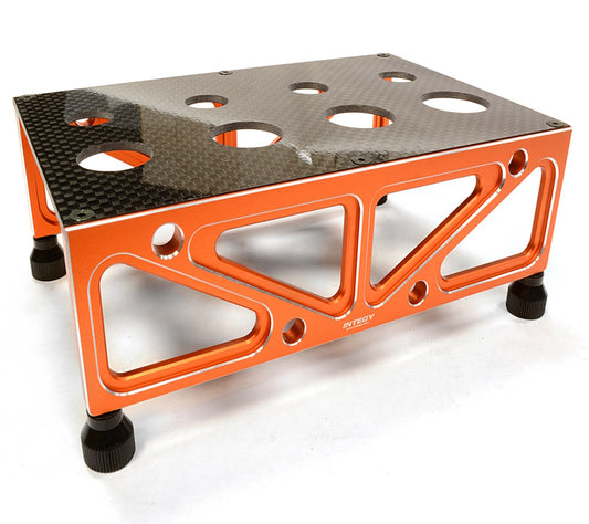 Integy C25934ORANGE RC Toy Model Hop-ups Universal Car Stand & Shock Workstation - PowerHobby