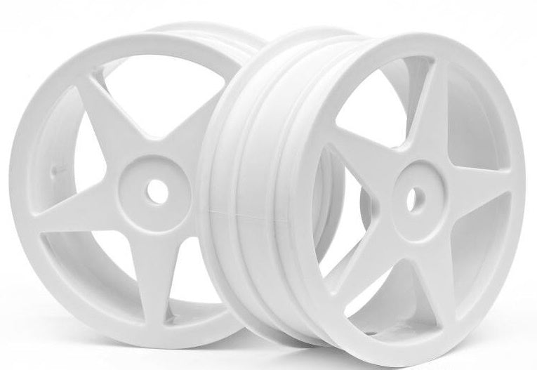 HPI HPI3625 31mm 6-Spoke Touring Car Wide Wheels White (3625) - PowerHobby