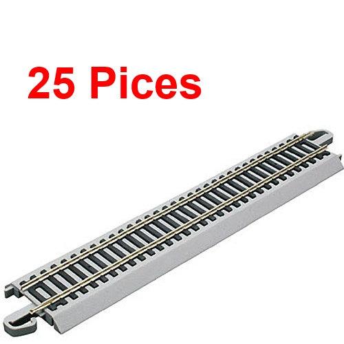 Bachmann 44581 9" Staight Nickel Silver E-Z HO Train Track (25 Pieces) - PowerHobby