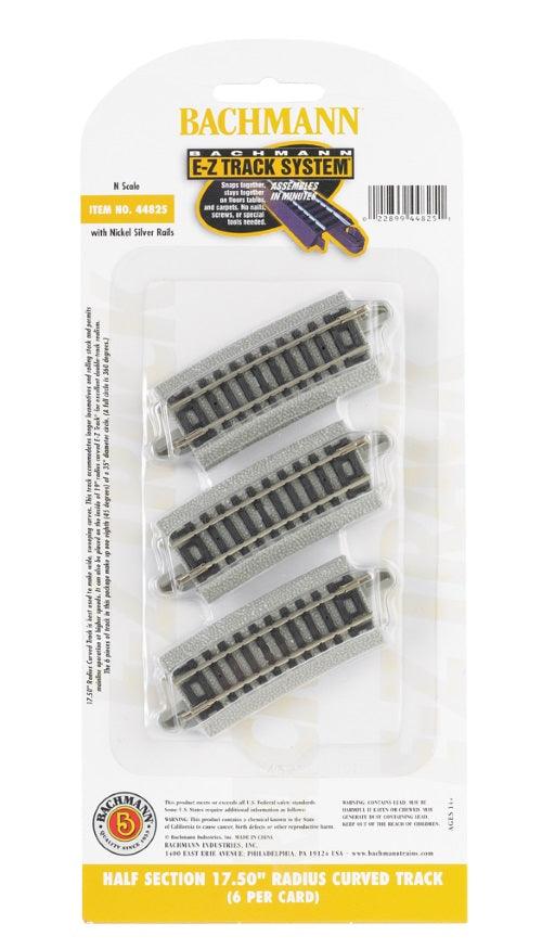 Bachmann 44825 N Half Section 17.50" Radius Curved Track (6) - PowerHobby