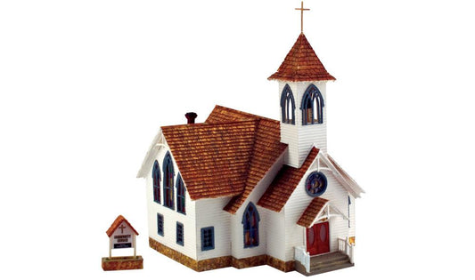 Woodland Scenics BR5041 HO Community Church Structure  Built-&-Ready - PowerHobby